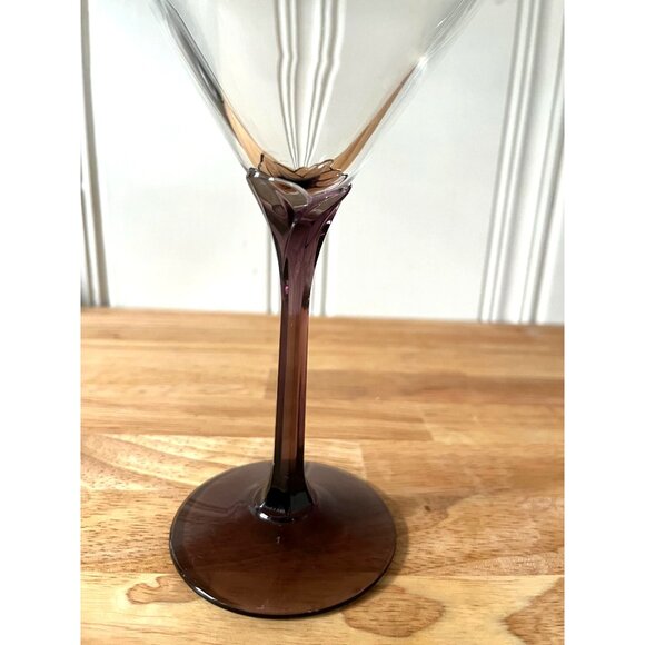 Libbey Domaine Cosmopolitan Amethyst Petal Hexagon Stem Martini Glass - Picture 2 of 10